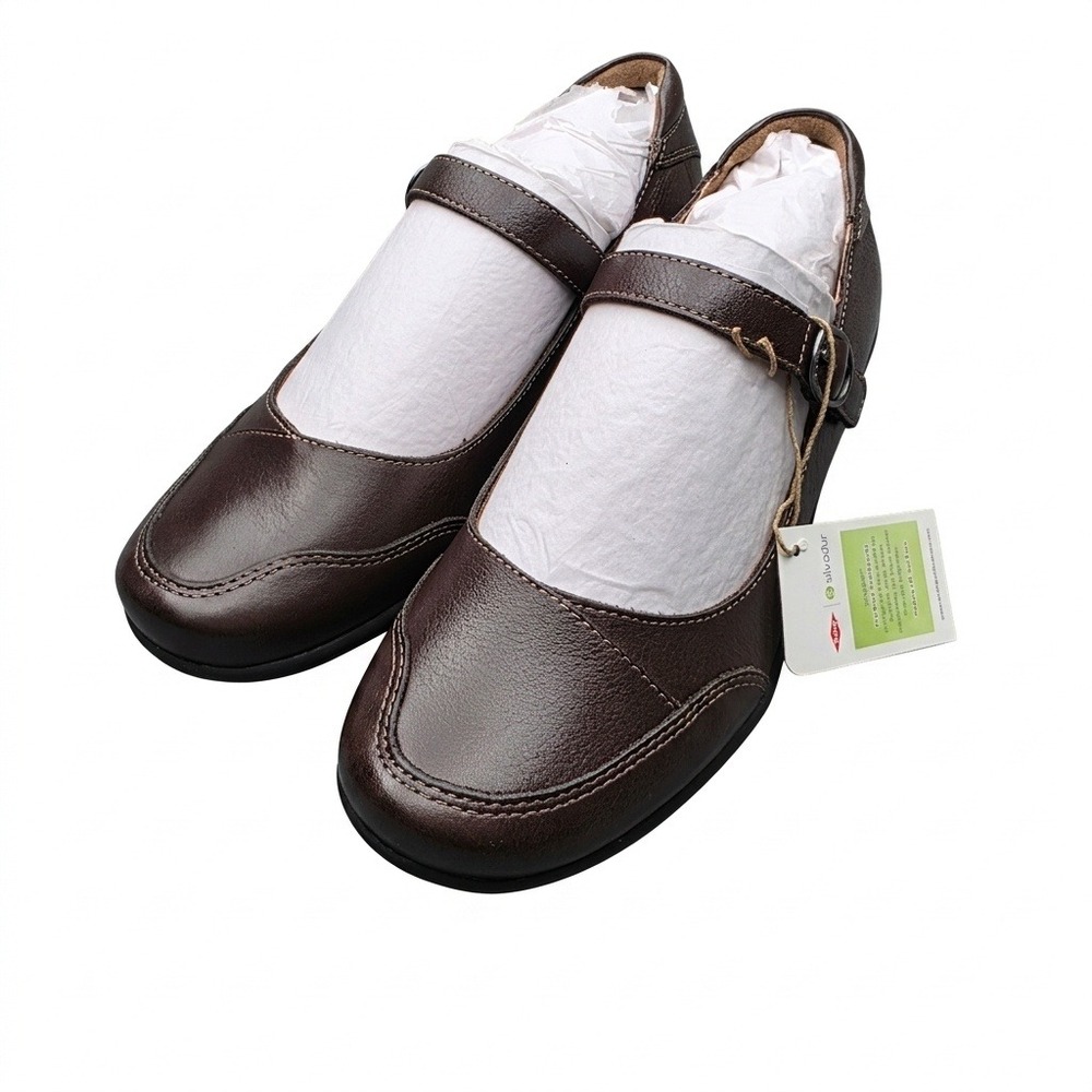 Taos Uncommon Dark Grey Leather Mary Jane Flats Women's 7.5 NEW WITH BOX Comfort
